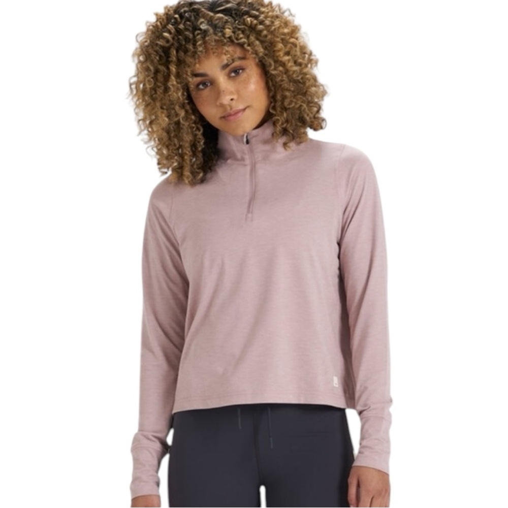Vuori Women's Pink Quarter-Zip Sweatshirt